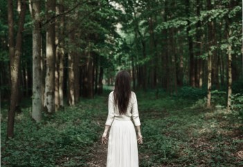 Woman in the magic forest. Outdoors. Sunday